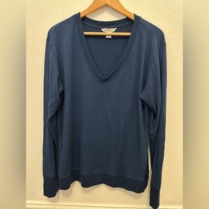 Athleta Navy Blue V-Neck Sweatshirt